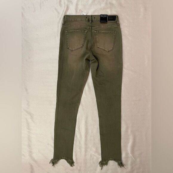 Dear John Stretch skinny mid-rise jeans, raw edge, size 25, NWT color is Mortar - Picture 2 of 10